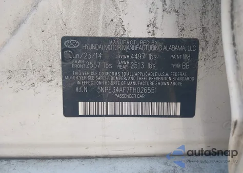 2015 Hyundai Sonata Limited from USA, damaged, VIN 5NPE34AF7FH026551